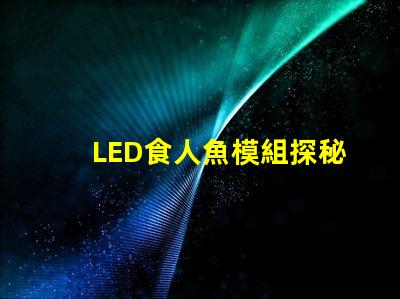 LED食人魚模組探秘新型LED食人魚模組的優(yōu)勢與應用