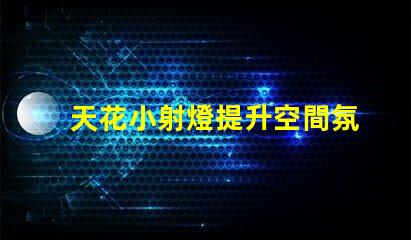 天花小射燈提升空間氛圍的照明選擇