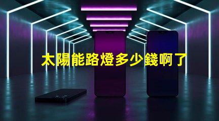 太陽能路燈多少錢啊了解太陽能路燈價格的關(guān)鍵因素