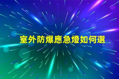 室外防爆應急燈如何選擇適合您需求的應急照明解決方案
