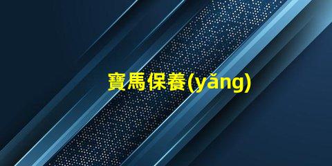 寶馬保養(yǎng)一次多少錢探討寶馬保養(yǎng)成本的重要性