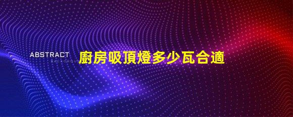 廚房吸頂燈多少瓦合適選擇合適瓦數(shù)照亮廚房的秘訣