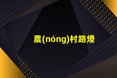 農(nóng)村路燈報價一般是多少了解價格背后的質(zhì)量與性能