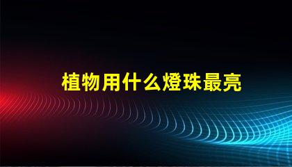 植物用什么燈珠最亮