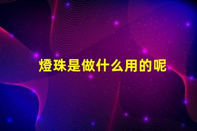 燈珠是做什么用的呢
